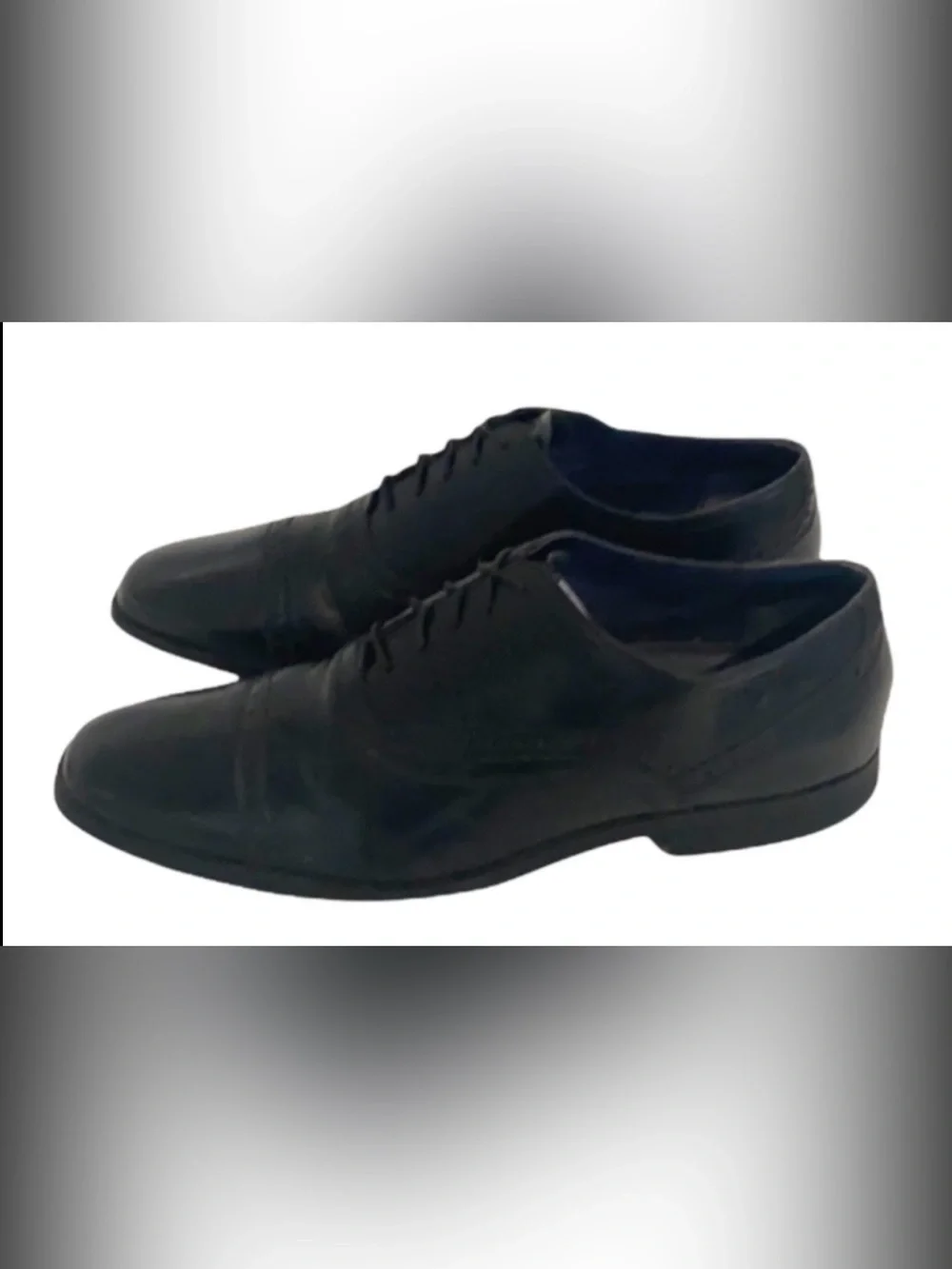 Authentic Cole Haan mens black leather derby shoes 11.5